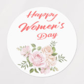 Étiquettes jour des femmes heureux blanc (Design 2)