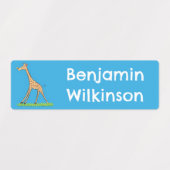 Étiquettes Joyeuse girafe avec dessin animé de papillon perso (Design 2)