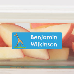 Étiquettes Joyeuse girafe avec dessin animé de papillon perso