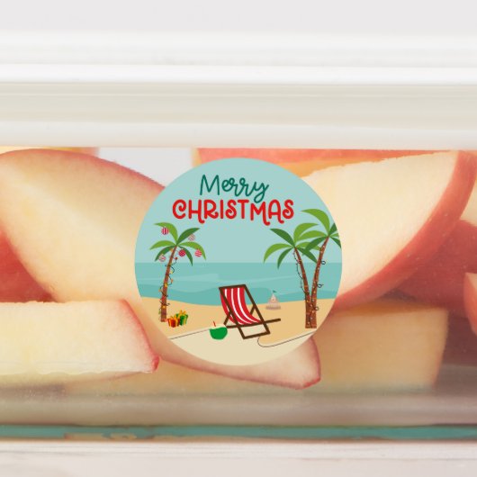 Étiquettes Joyeuse plage de Noël (Apposé)