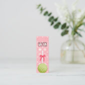 Étiquettes Joyeuses Pâques Cake Pops Rose et Vert (Debout devant)
