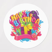 Étiquettes Joyeux anniversaire (Design 2)