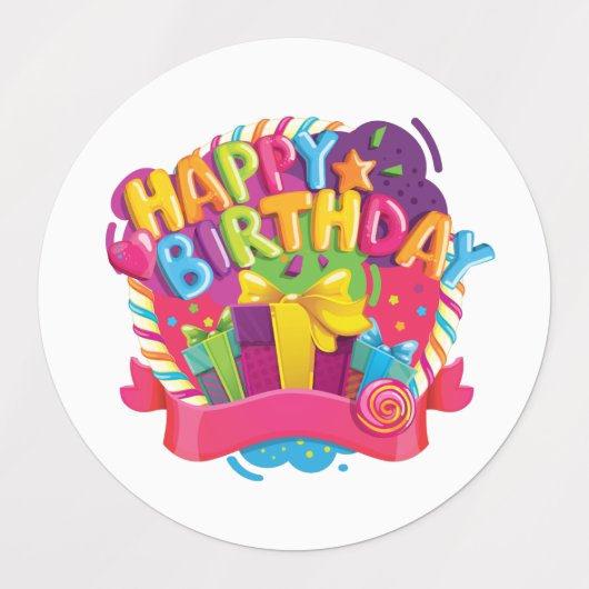 Étiquettes Joyeux anniversaire (Design 2)