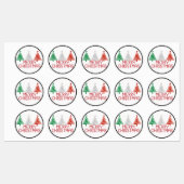 Étiquettes Joyeux Arbres Spiraux de Noël (Feuille)