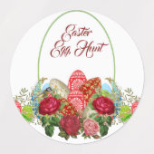 Étiquettes Joyeux Brunch de Pâques Chasse d'Oeufs Verdure pol (Design 1)