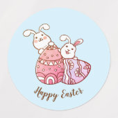 Étiquettes Joyeux lapin de Pâques (Design 1)