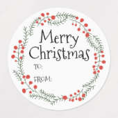 Étiquettes Joyeux Noël à partir d'un cadre rustique en couron (Design 2)