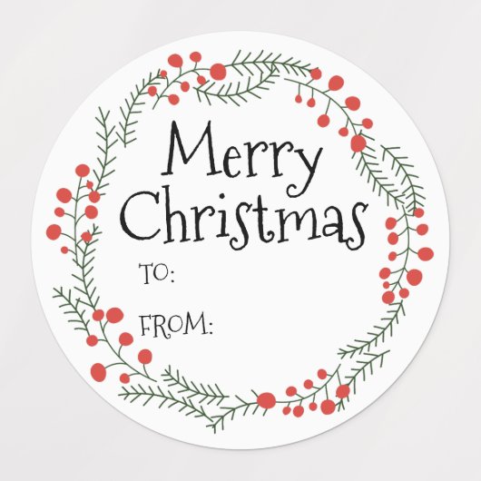 Étiquettes Joyeux Noël à partir d'un cadre rustique en couron (Design 1)