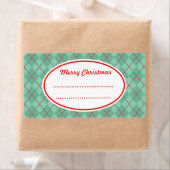 Étiquettes Joyeux Noël Green Argyle (En situation)