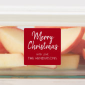 Étiquettes Joyeux Noël Script Monogramme Alimentation étanche (Apposé)