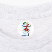 Étiquettes Joyeux Snowman et Fille Dance Tango fête de Noël (Apposé)