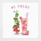 Étiquettes Jus de fraise frais Boisson Cool - Fruits d'été (Design 1)