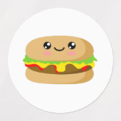 Étiquettes Kawaii Burger (Design 1)