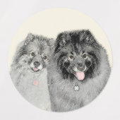 Étiquettes Keeshond Graphics Keeshond Maman et son (Design 2)