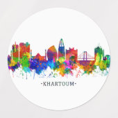 Étiquettes Khartoum Sudan Skyline (Design 2)
