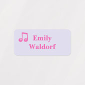 Étiquettes Kids' Name Clothing School Labels with Pink Note (Design 2)
