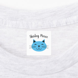 Étiquettes Kitty Bleu Avec Fer De Nom Personnalisé Sur Les V