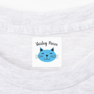 Étiquettes Kitty Bleu Avec Fer De Nom Personnalisé Sur Les Vê