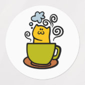 Étiquettes Kitty dans une tasse de café (Design 2)