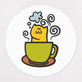 Étiquettes Kitty dans une tasse de café (Design 1)