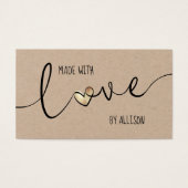 Étiquettes kraft "Cœur d'or élégant fait avec amou (Devant)