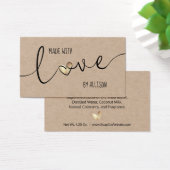 Étiquettes kraft "Cœur d'or élégant fait avec amou (Bureau)