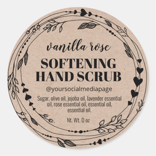 Étiquettes Kraft Scrub (Devant)