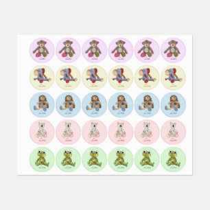 Étiquettes Kuscheltiere bigarrés
