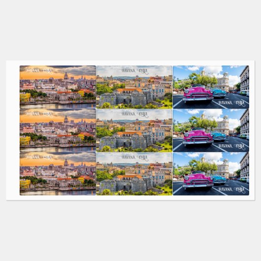 Étiquettes La Havane CUBA (Feuille)