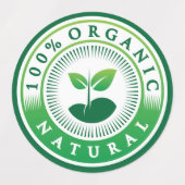 Étiquettes Label Bio Naturel Sain (Design 1)