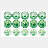 Étiquettes Label Bio Naturel Sain (Feuille)