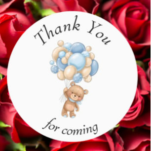 Étiquettes Laboratoire de Merci de Baby shower de l'ours bleu
