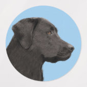 Étiquettes Labrador Retriever Black Peinture Original Chien A (Design 2)