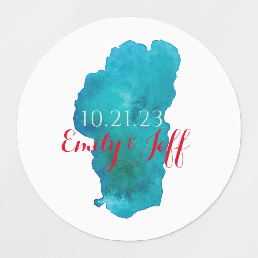 Étiquettes Lac Tahoe Aquarelle Mariage Favoriser les Étiquett (Design 1)