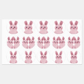 Étiquettes Lapin rose avec lunettes (Feuille)