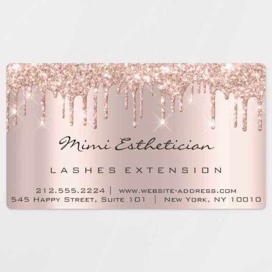 Étiquettes Lashes Extension Maquillage Artist Drivers Rose co (Design 1)