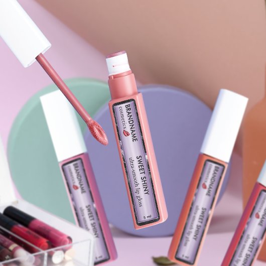 Étiquettes Lavande Chic Lavande Purple Foil Lip