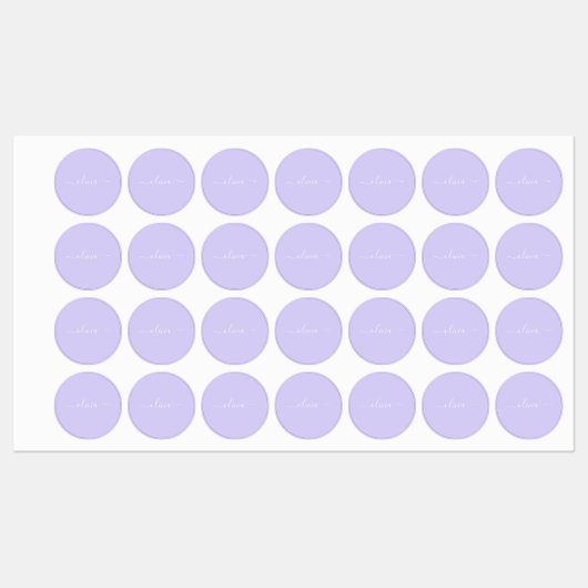 Étiquettes Lavande Purple Script Moderne Fille Monogramme Nom (Feuille)