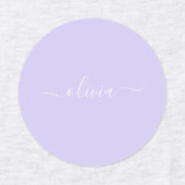 Étiquettes Lavande Purple Script Moderne Fille Monogramme Nom (Design 2)
