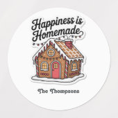 Étiquettes Le Bonheur Est Fait Maison De Vacances Personnalis (Design 1)