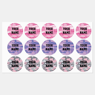 Étiquettes Le cercle de Camo de sucrerie adhésif