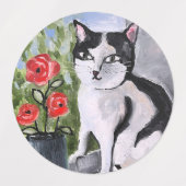 Étiquettes Le chat et les coquelicots (Design 1)