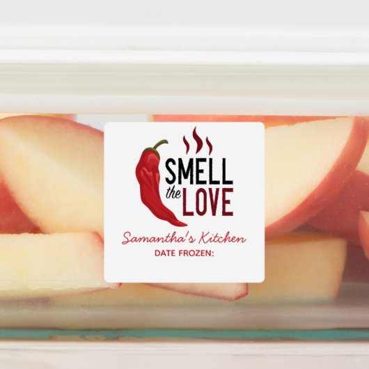 Étiquettes Le Chili rouge sent l'amour (Apposé)