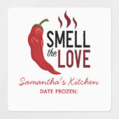 Étiquettes Le Chili rouge sent l'amour (Design 1)