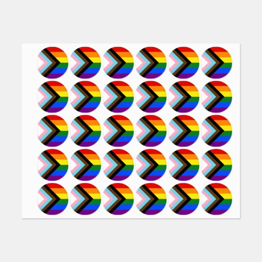 Étiquettes Le drapeau de fierté Progress Pride de SlipperyJoe (Feuille)