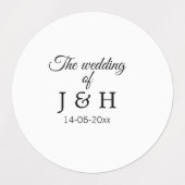 Étiquettes Le mariage d'ajouter le nom du couple date de la l (Design 2)