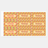Étiquettes Lemon yellow pattern Labels with name (Feuille)