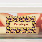 Étiquettes Lemon yellow purple pattern Labels with name (Apposé)
