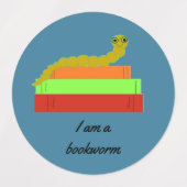 Étiquettes Les vers de livre font de bons lecteurs (Design 1)