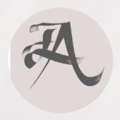 Étiquettes Lettre calligraphie "A" en 3 styles. (Design 2)